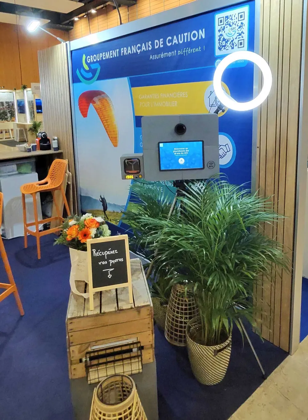 La borne installée sur un stand